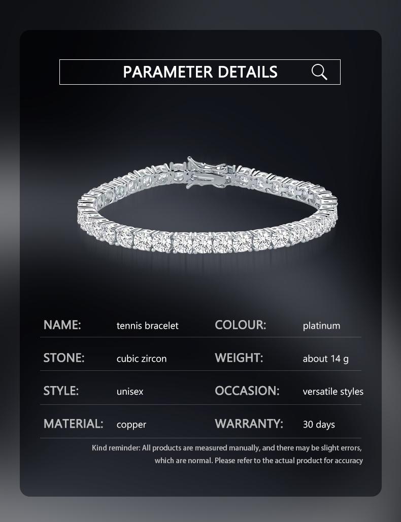 [5A+ Cubic Zirconia] GEMSME Copper 2-6MM Round Cut Waterproof Tennis Bracelet Tennis Anklet Tennis chain for Men Woman Classic Couple Barcelets Anniversary Birthday Engagement Gift High Quality Unisex Hiphop Style