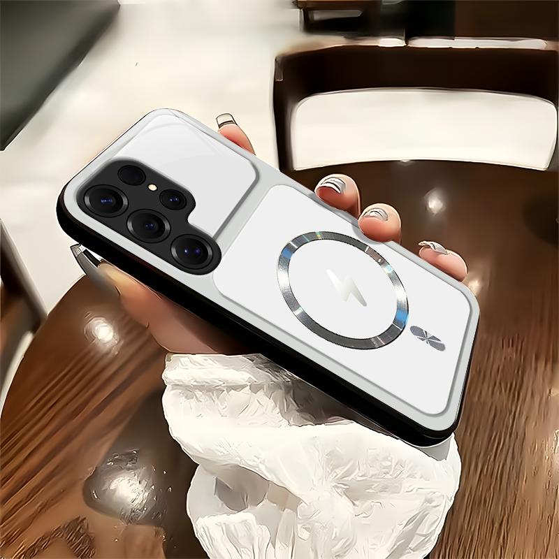 Lightning Bolt Design Gloss MagSafe Compatible Shockproof Protective Cover with Precision Magnet Ring for [Galaxy S25 Ultra] 952