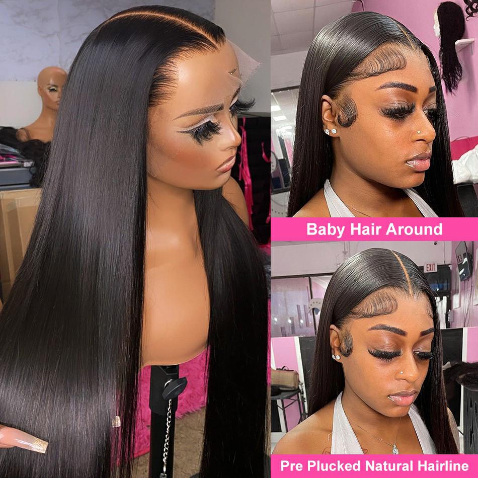 Bling Hair Brazilian Bone Straight 13x4 Transparent Lace Front Wigs Human Hair For Black Women 13x6 Lace Frontal Wig Pre Plucked