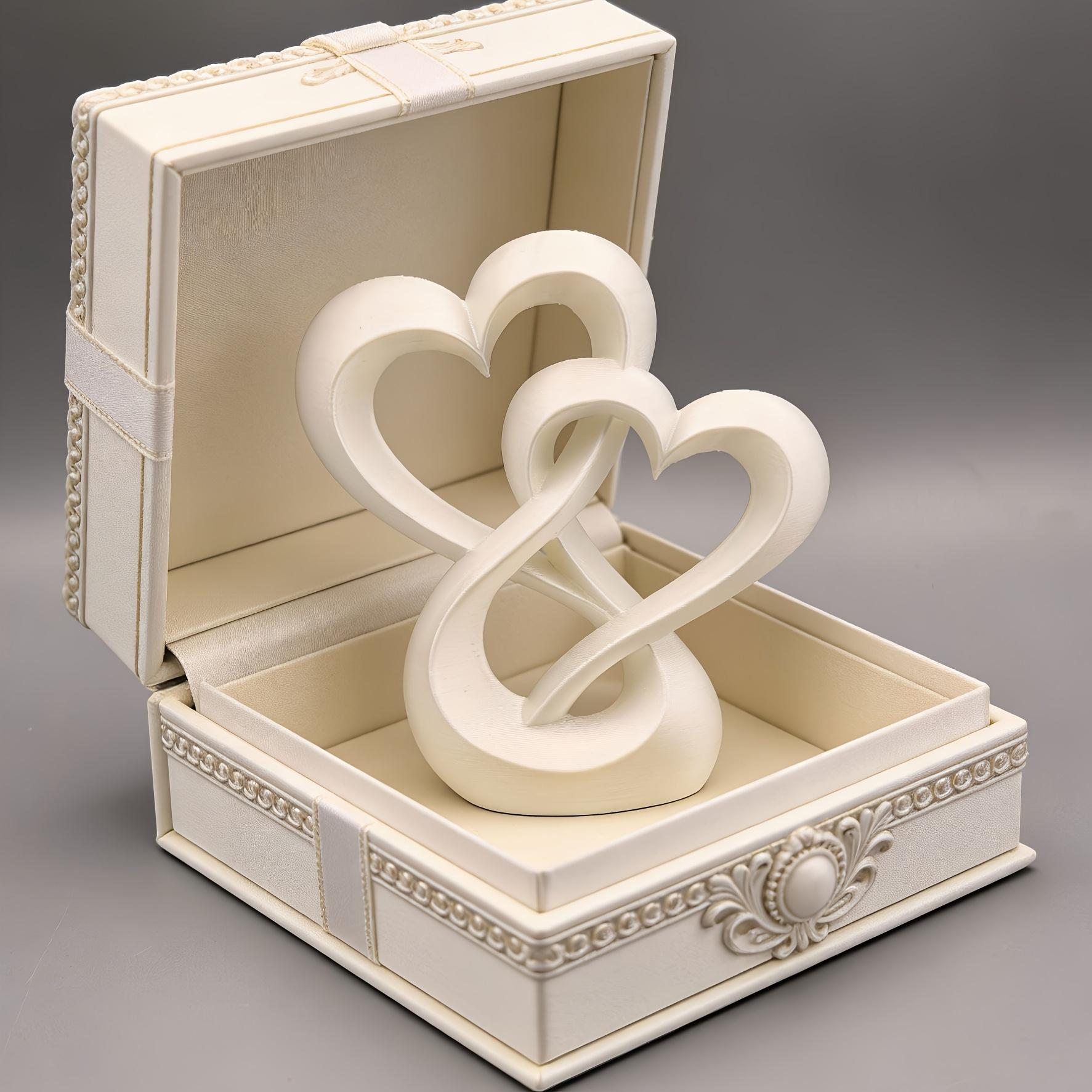 Eternal Knitted Heart Statue, Cozy Home Decor, Desktop Focus, Anniversary Wedding Valentine Gift, Living Room Bedroom Decoration