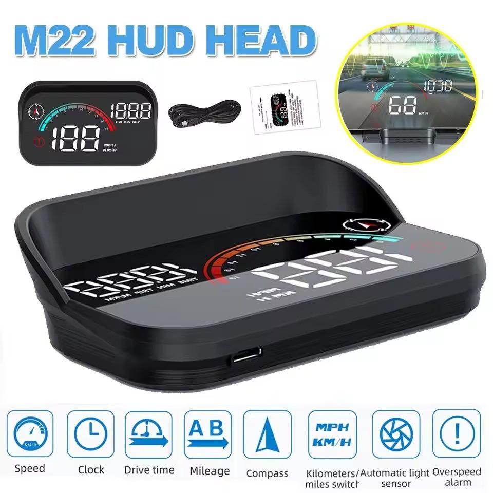 M22 Car Hud Display, Windshield Speedometer Projector, Digital GPS Speedometer, Speed and Over-Speed Display, Universal Front Screen, Car Speed Monitor