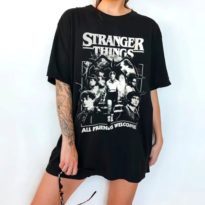 Stranger Things Series T-shirt Unisex Shirt All Friends Welcome Blouse