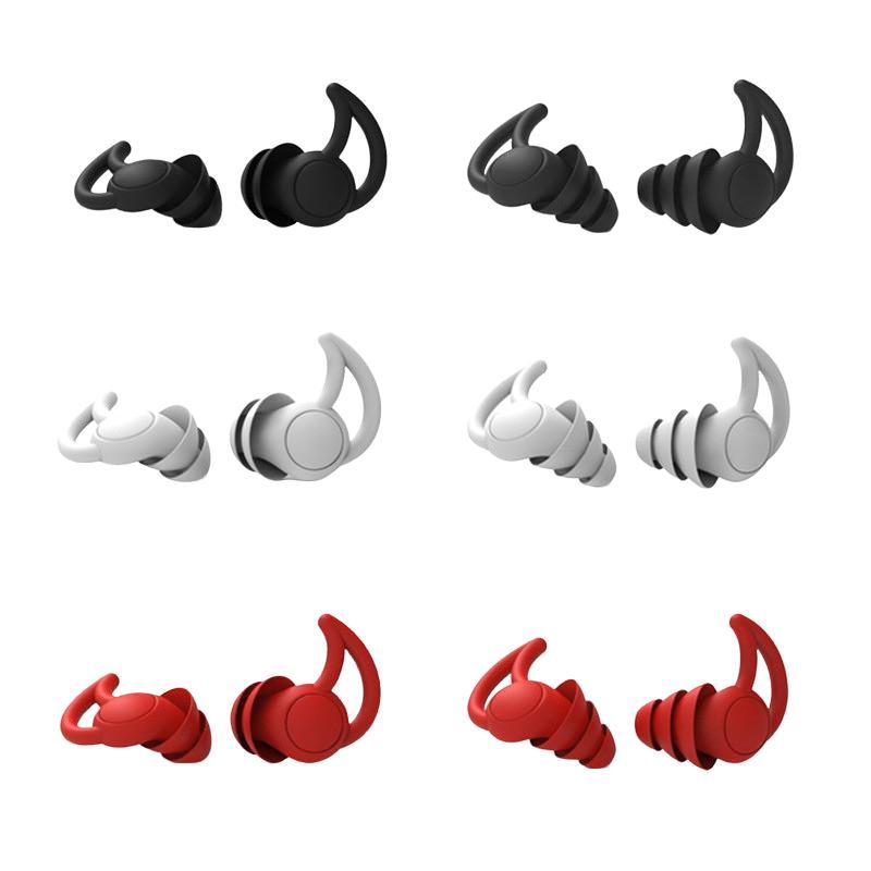 3-Layer Waterproof Reusable Silicone Ear Plugs, 2 Pairs for Swimming, Surfing, Snorkeling, Adults & Teens Aged 14+