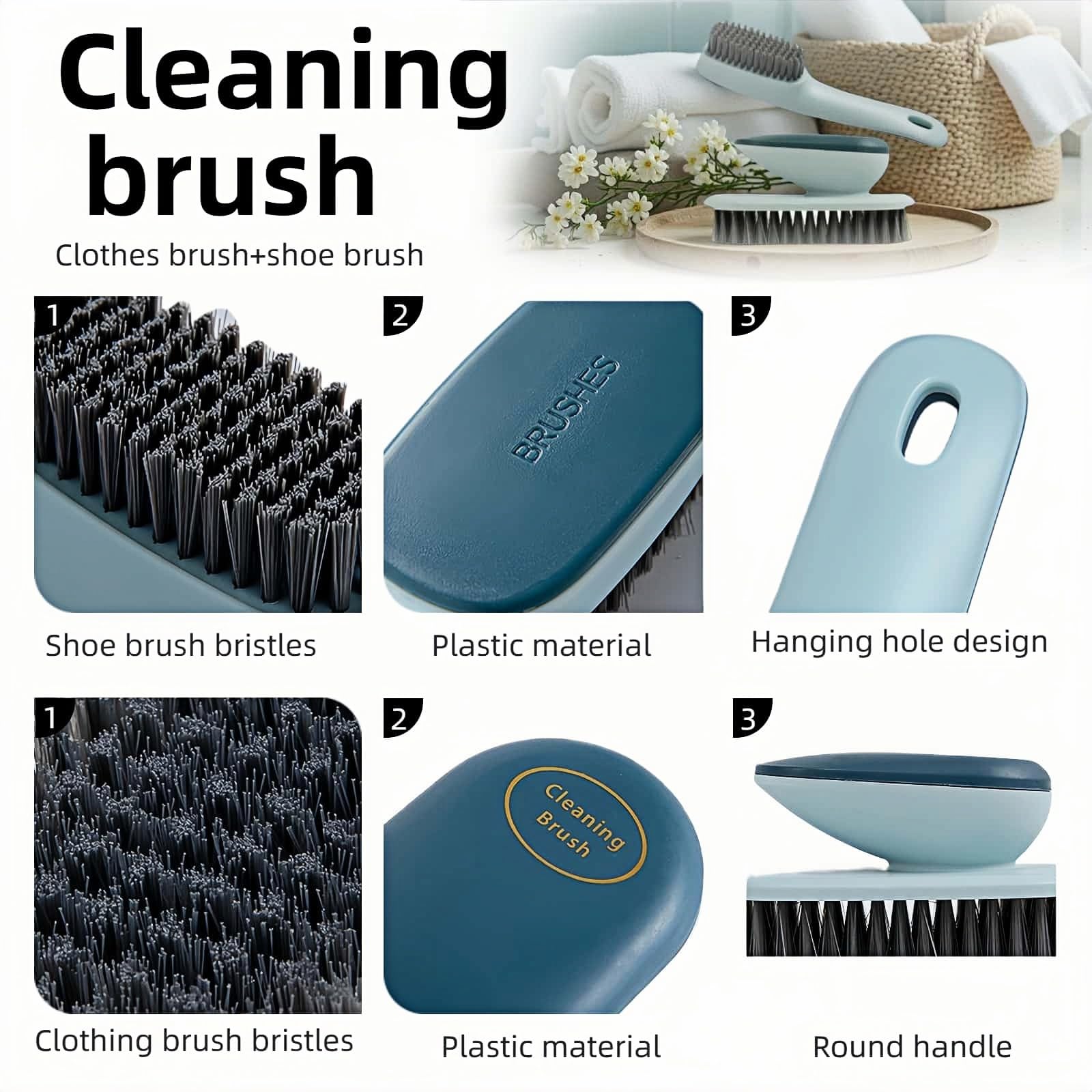 Practical Shoe Brush & Professional Shoe Cleaning Gadget, Multi-Functional Laundry & Shoe Scrub Brush, Unisex for Bathroom, Toilet & Kitchen