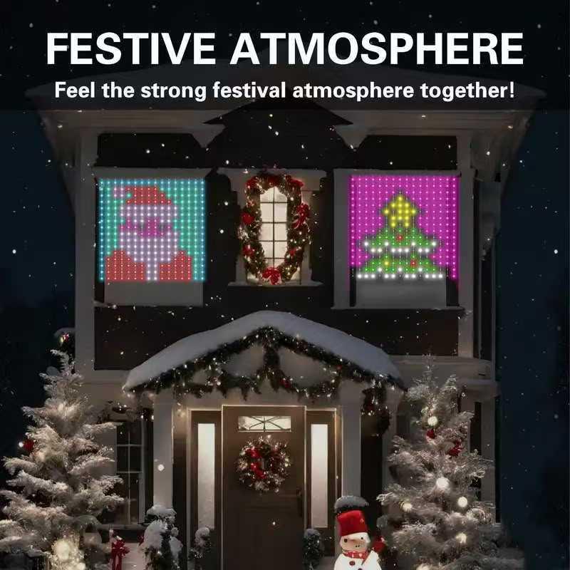 Valentine's Day Date Essential Gift: 480-LED RGBIC Smart Light Net (6.6x6.6 ft) DIY Design & 100 Modes, Alexa Voice Control Compatible Create Romantic Ambiance Scenes