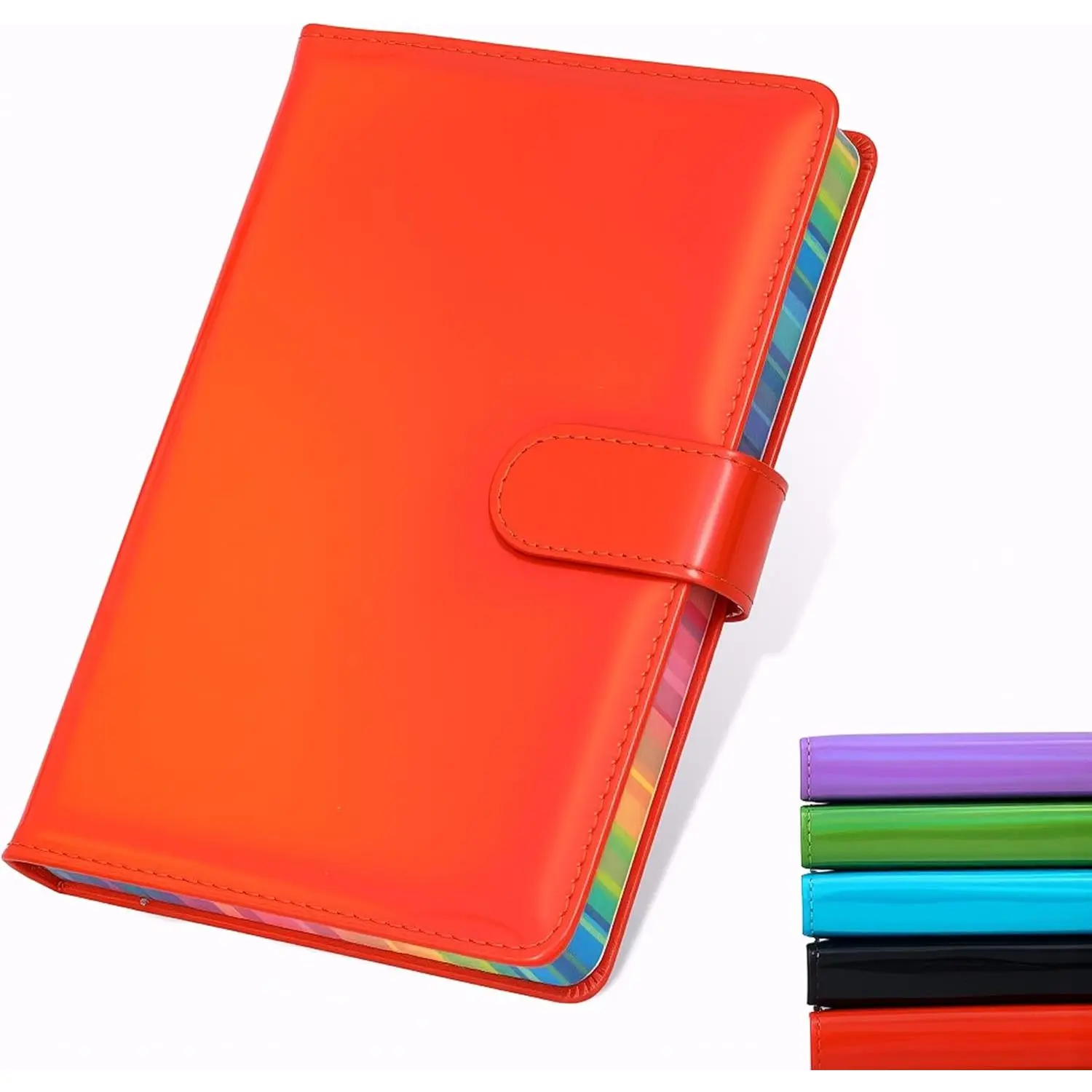 Magnetic Closure Buckle Journal Notebook 360 Pages Macaron Colors Thick Lined Notebooks 5.9x8.3 Soft Leather Journals Magnetic Diary Writing Supplies Work Note Taking Diary(Macaron Red)