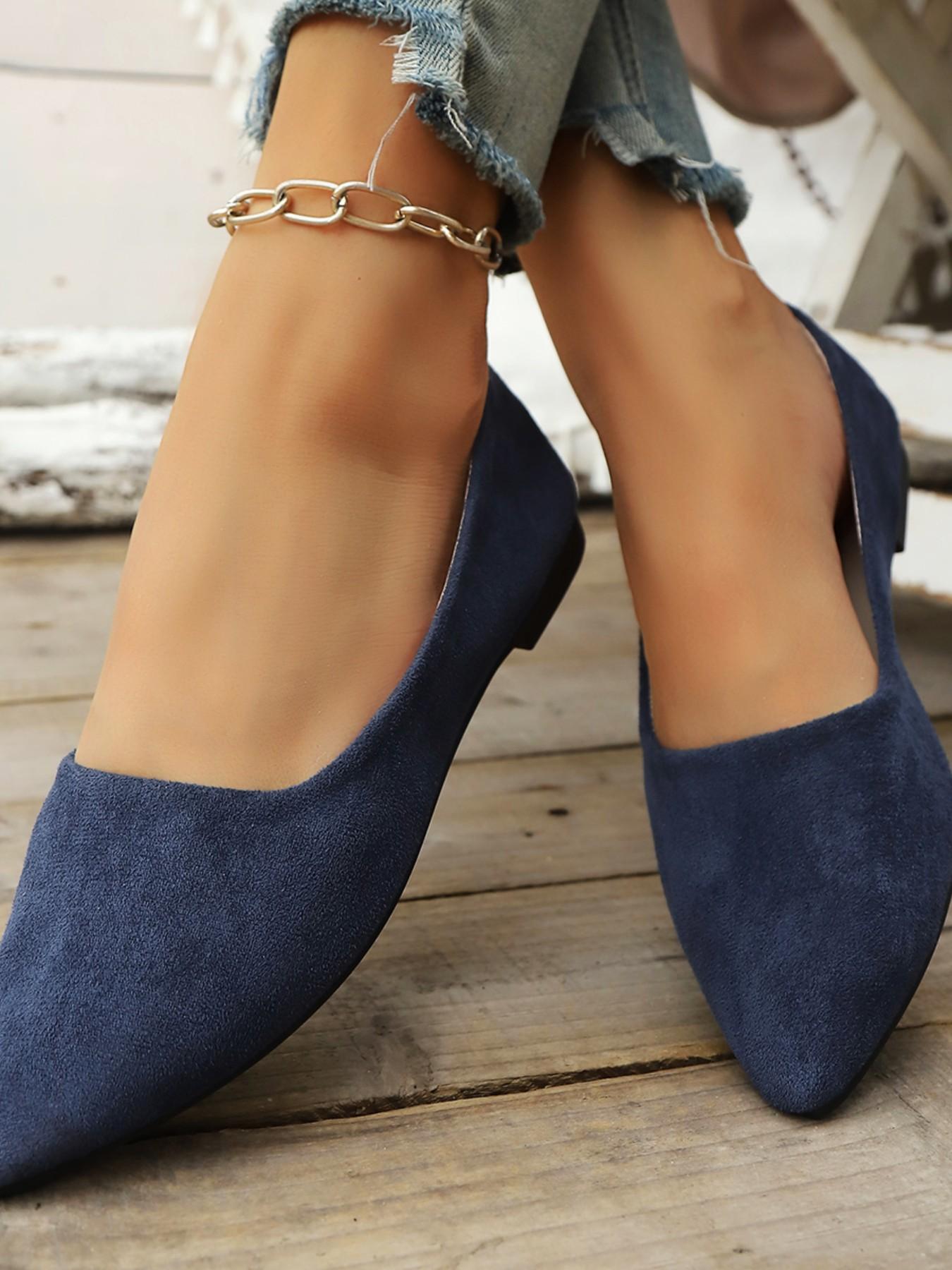 Spring Summer Pointed Toe Low Heel Flat Shoes for Women, Casual Style, Comfortable Design, Perfect for Daily Wear