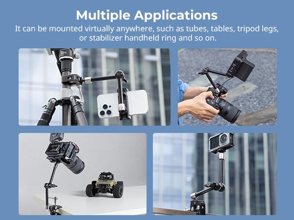 SmallRig Clamp w/ 1/4" and 3/8" Thread Holes, 9.8 Inches Adjustable Friction Power Articulating Magic Arm with Phone Holder for iphone17 Pro/MAX,Action Cameras, Smartphones, LCD Monitor/LED Lights - 5326 SmallRig Clamp w/ 1/4" and 3/8" Thread Holes, 9.8 Inches Adjustable Friction Power Articulating Magic Arm with Phone Holder for iphone17 Pro/MAX,Action Cameras, Smartphones, LCD Monitor/LED Lights - 5326