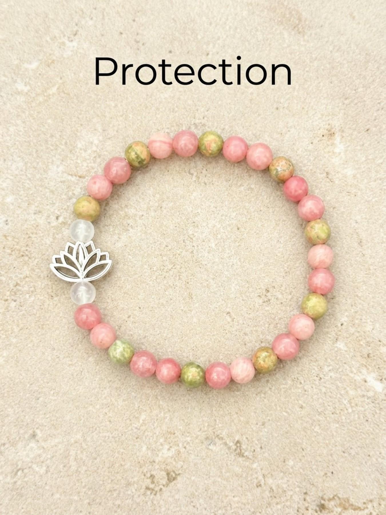 Rose Quartz Lotus Guardian Bracelet, Gentle Healing Crystal, Natural Stone Protection, Energy Shield Jewelry, Self-Care Accessory for Women