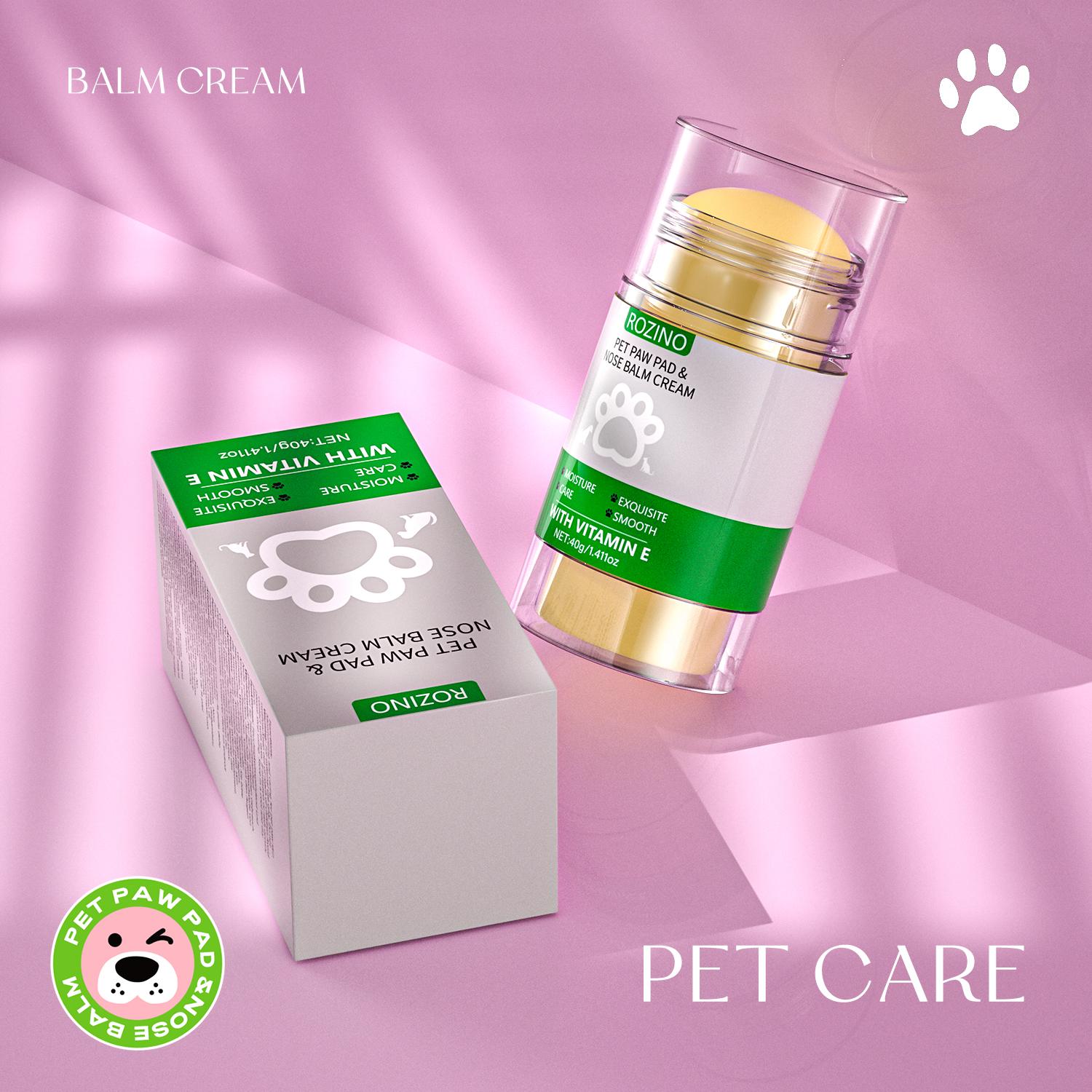 ROZINO Pet Paw & Nose Balm - Vitamin E Moisturizing for Smooth Paws