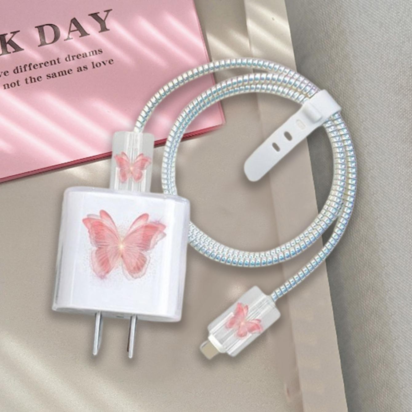 Charger Protector Case with Silicone Strap, Charging Cable Organizer, iPhone Accessories, Protects Charger & Data Cables, Durable