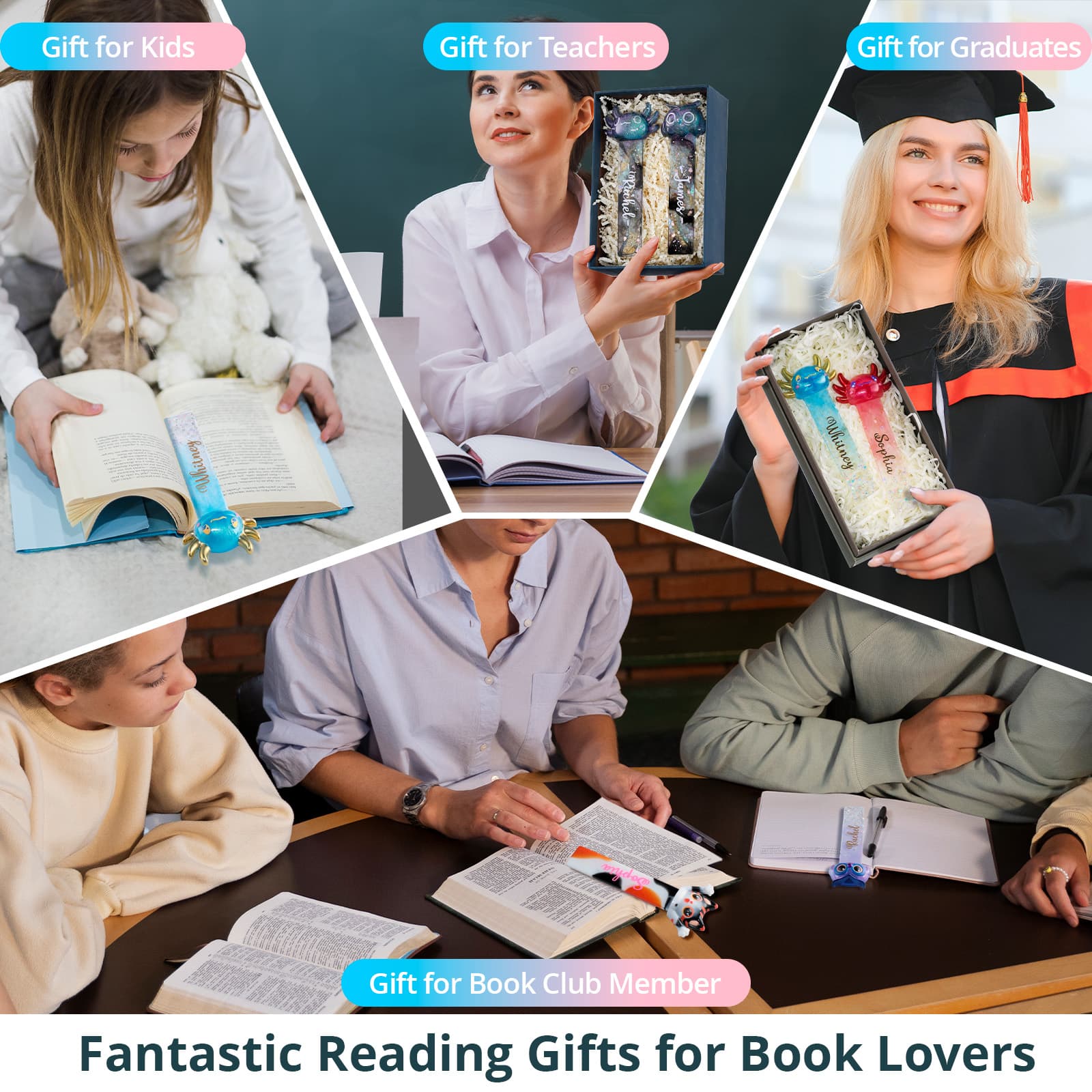 Bookmark Resin Molds Silicone, Cute 3D Animal Bookmark Silicone Molds for Epoxy Resina with Paperclip Pattern 3mm Thin,Small Bookmarks Molds for UV Resin Crafts,Gifts for Book Lovers - LET’S Resin