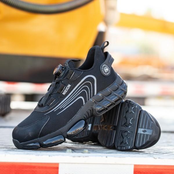 NIEION Steel Toe Shoes for Men Women Wide Lightweight Safety Sneakers Comfortable Safety Shoes Colorful Tennis Work Shoes