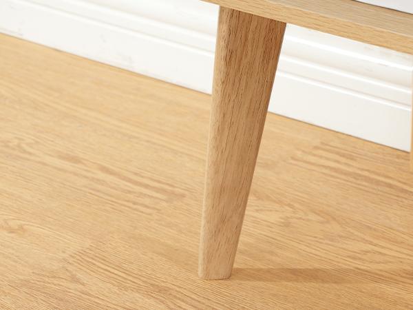 Mahancris End Table, Fluted Night Stand, Modern Table with 1 Drawer and 1 Open Compartment, Mid Century Style, for Living Room, Bedroom, Study, Office, Natural