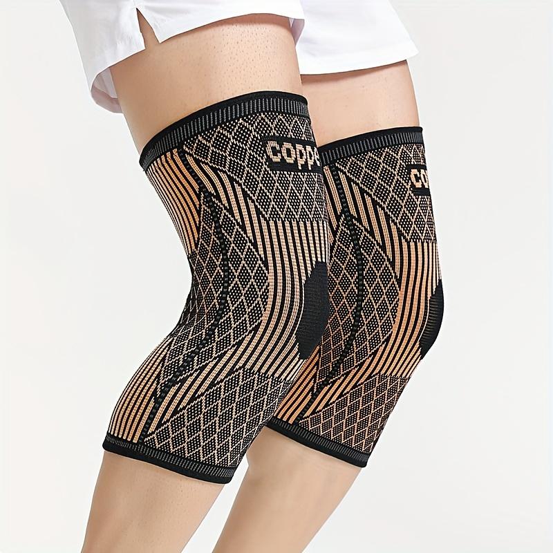 2pcs Compression Copper Knee Braces - Highly Elastic And Breathable Knee Sleeves For Men & Women - Apply Pressure To The Legs During Exercise - Suitable for Skipping Rope, Fitness, Working Out, Weightlifting! - Perfect Gift for A