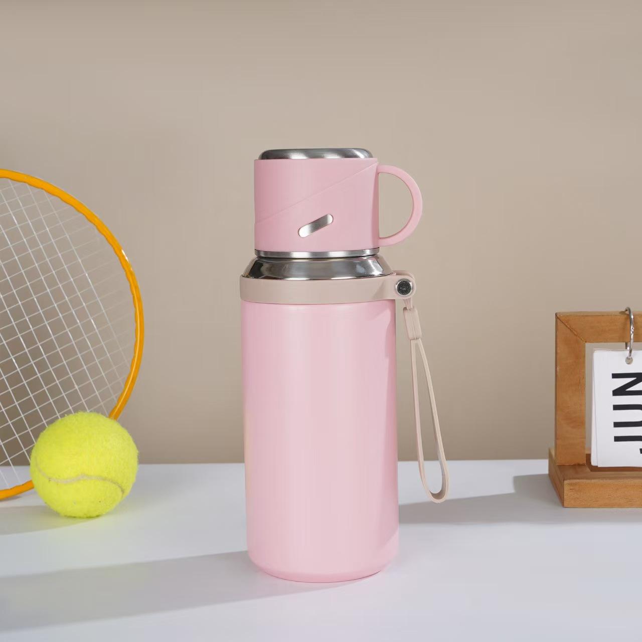 20.29oz Stainless Steel Water Bottle with Dual-Layer Insulation Leak-Proof Lid, Ideal for Camping Office Gift, Cold & Hot Use, Flasks