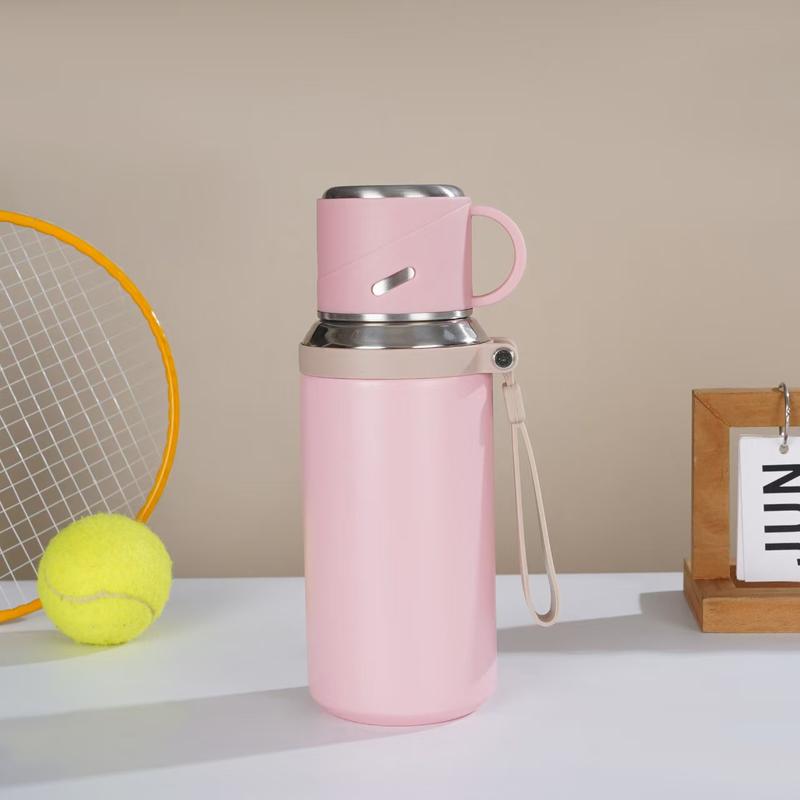 20.29oz Stainless Steel Water Bottle with Dual-Layer Insulation Leak-Proof Lid, Ideal for Camping Office Gift, Cold & Hot Use