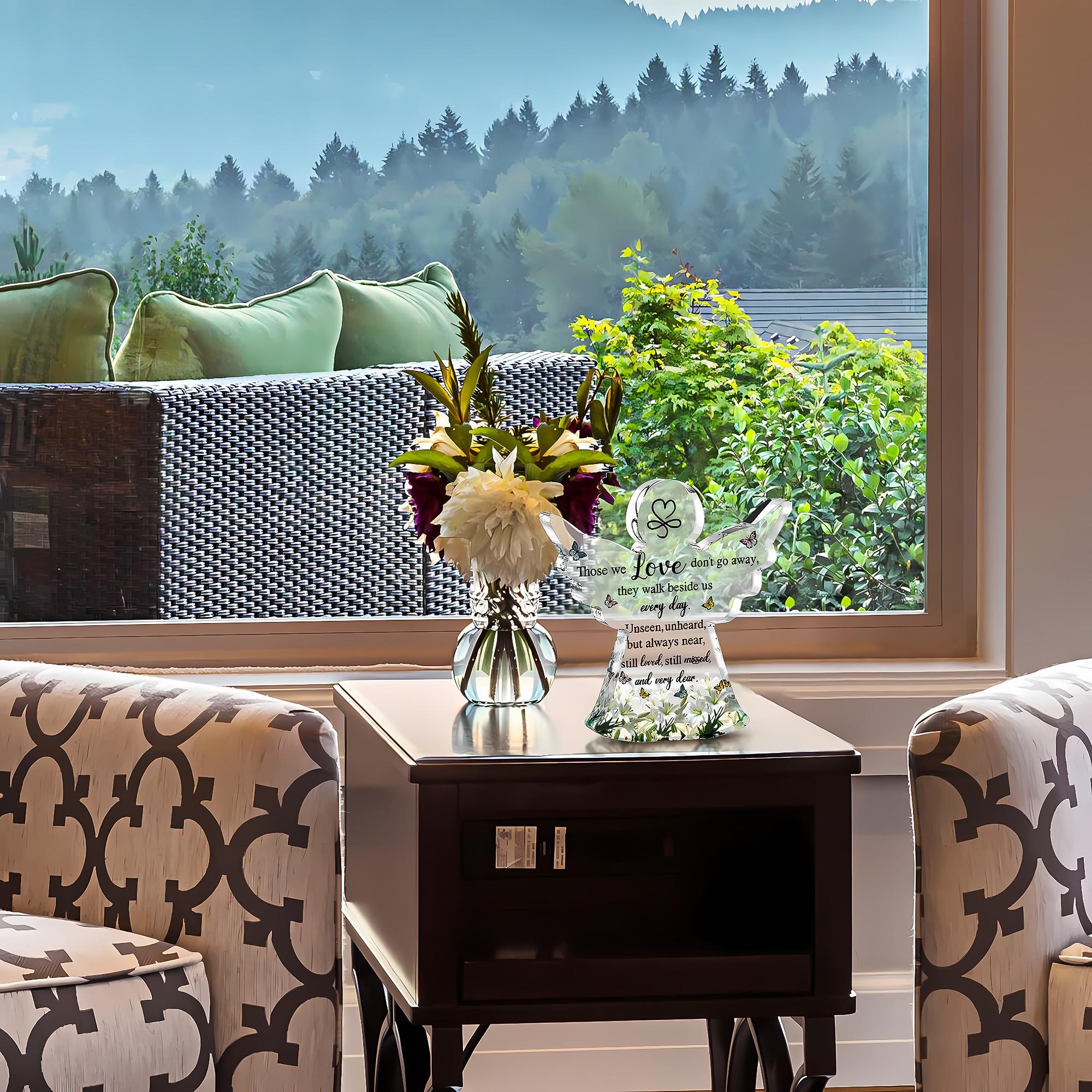 Sympathy Memorial Acrylic Angel Plaque Gift, Inspirational Bereavement Decor, Mini Room Home Decoration, Mothers Day Birthday Present