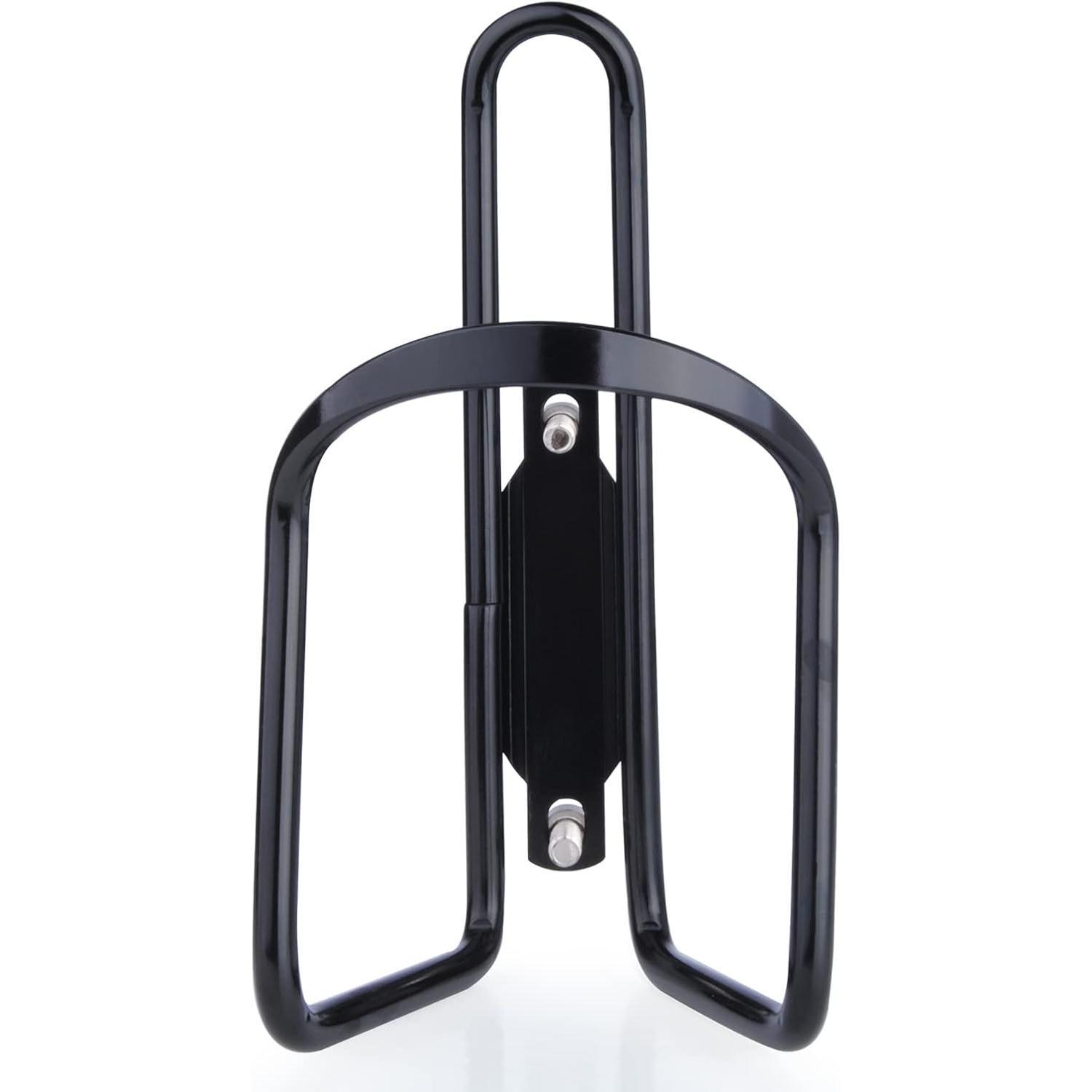 Alloy Metal Biking Water Bottle Cage Holder with 56-71mm Fit, Flexible Arms, Snug Grip for Cycling Rides, Standard Mount Alloy Metal Biking Water Bottle Cage Holder with 56-71mm Fit, Flexible Arms, Snug Grip for Cycling Rides, Standard Mount