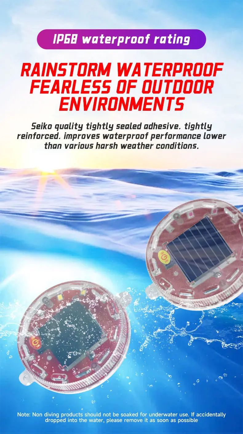 Solar-Powered Strobe Warning Light | Touch Control, Auto Light-Sensing, Strong Magnetic Mount, IP68 Waterproof, Multi-Color Flashing Safety Beacon for Vehicles