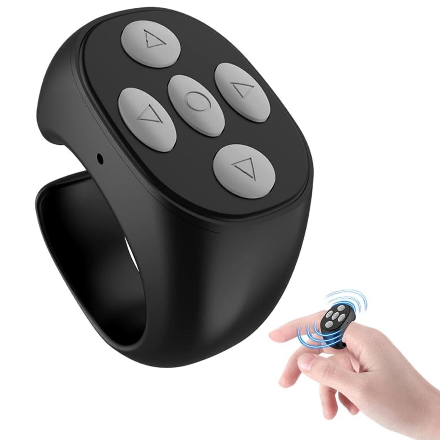 Bluetooth-compatible Remote Control for Phone with Charging Case, Selfie Ring Controller, Photo Capture, Page Turn Function, Mobile Accessories