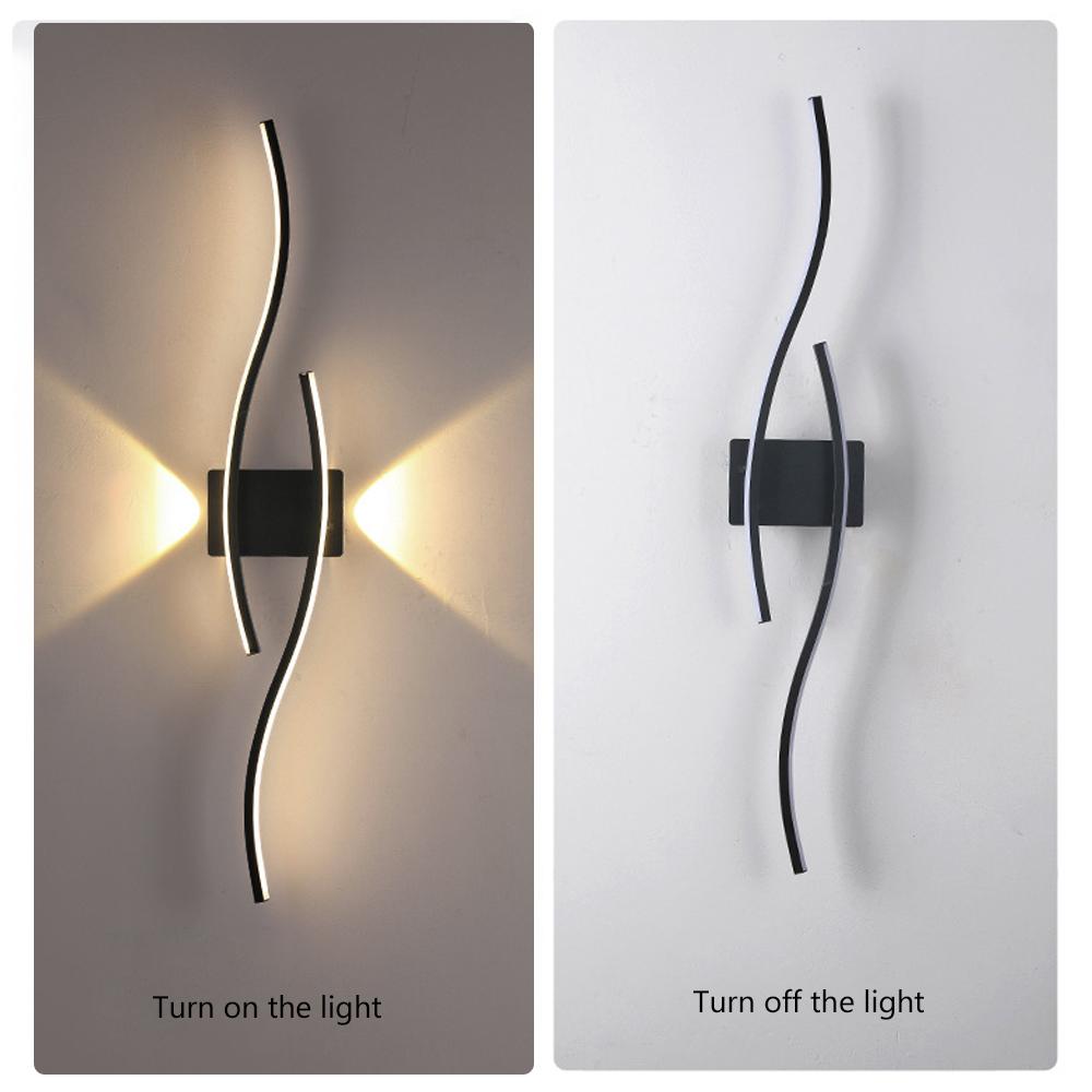 Modern LED Wall Light with Remote Control, Dimmable S-Shaped Design, 60/80cm Wall Mount Lamp for TV Background, Bedroom, Hallway Decor, Home Lighting, Decorative Lighting, LED Ambient Light