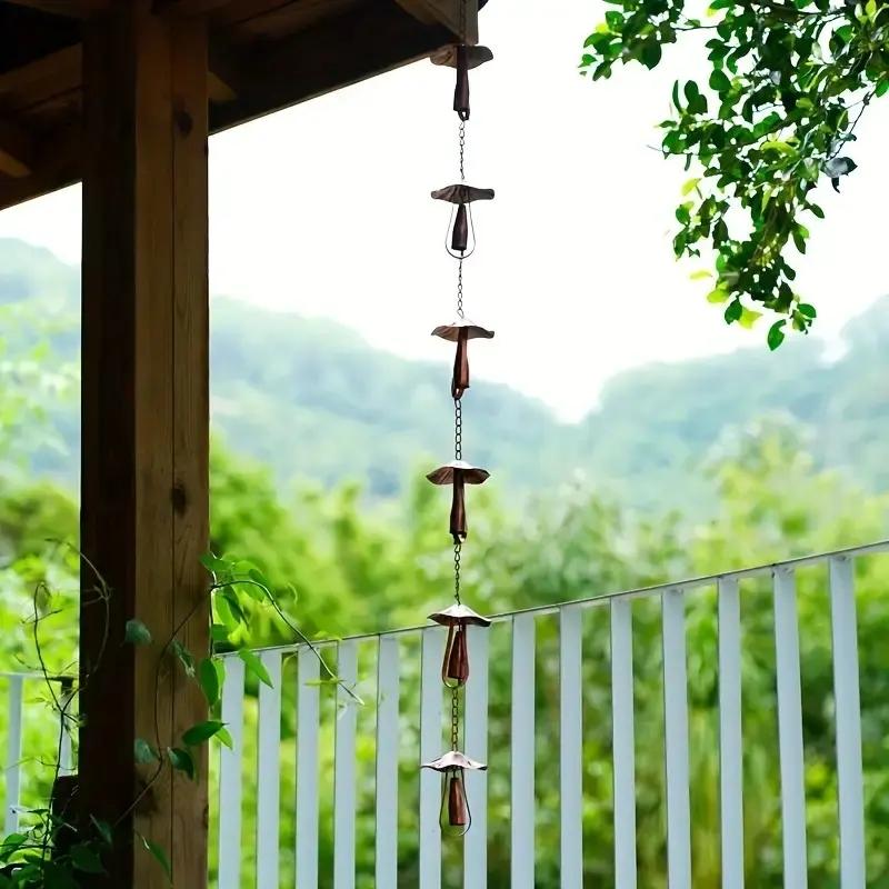 Vintage Iron Mushroom Rain Chain, Rustic Wind Chime, No Electricity, Garden & Patio Decor, Spring & Summer Outdoor Decoration, Durable Vintage Iron Mushroom Rain Chain, Rustic Wind Chime, No Electricity, Garden & Patio Decor, Spring & Summer Outdoor Decoration, Durable