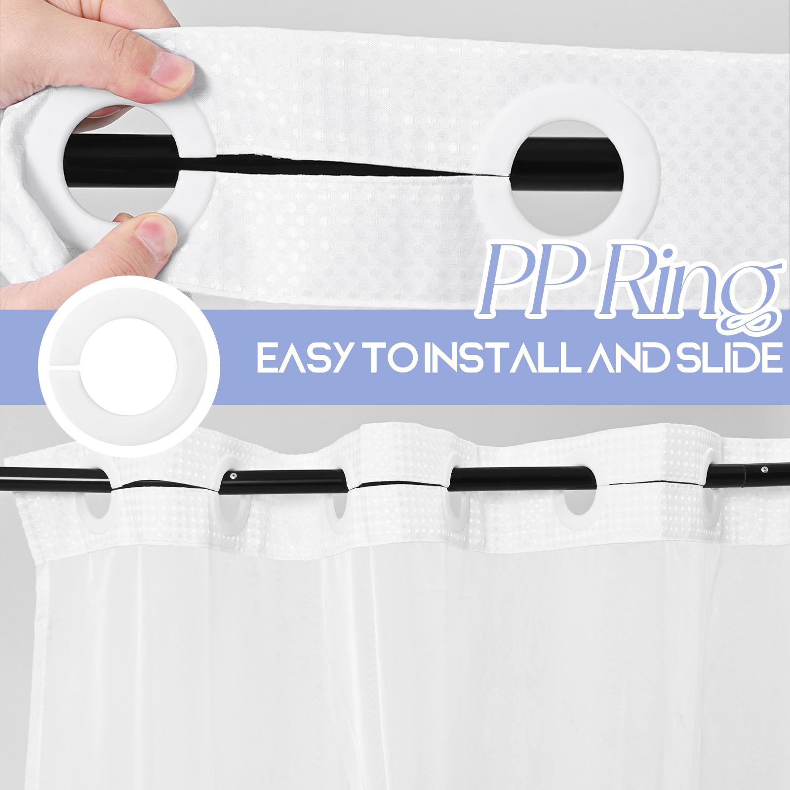 FANI Sage Green Waffle No Hook Shower Curtain with Snap in Liner Waterproof & Washable 72"W x 74"H,72''W x 84''H See Through Top Window Replacement for Bathroom Cortina de ducha impermeable