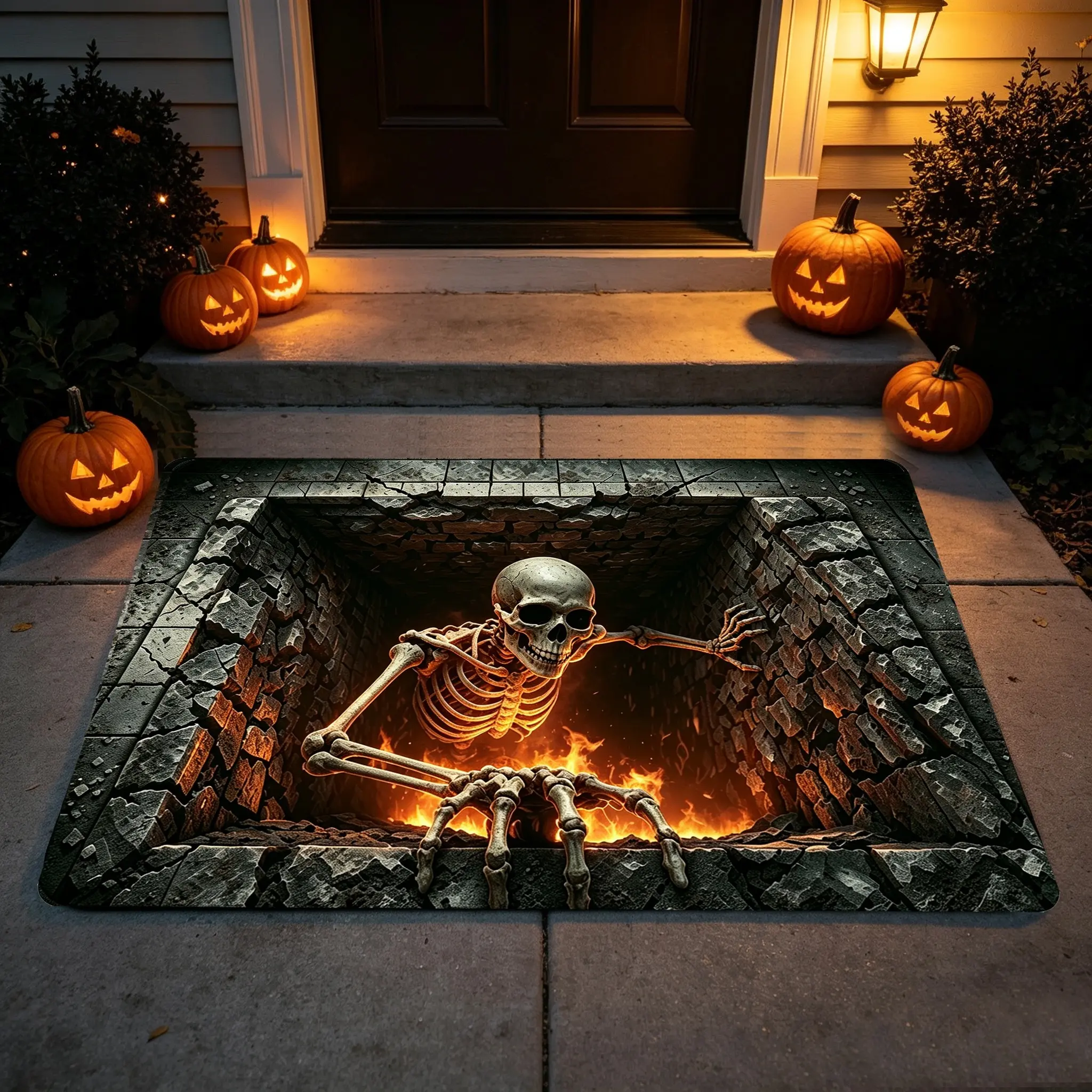 Spooky Halloween Doormat, Easy Clean Indoor Outdoor Porch Rug Spooky Halloween Doormat, Easy Clean Indoor Outdoor Porch Rug