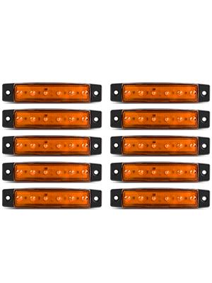 Nilight 10PCS 3.8” 6 Amber Indicator Rear Side Truck Trailer RV Cab Boat Bus Lorry LED Marker Clearance Light