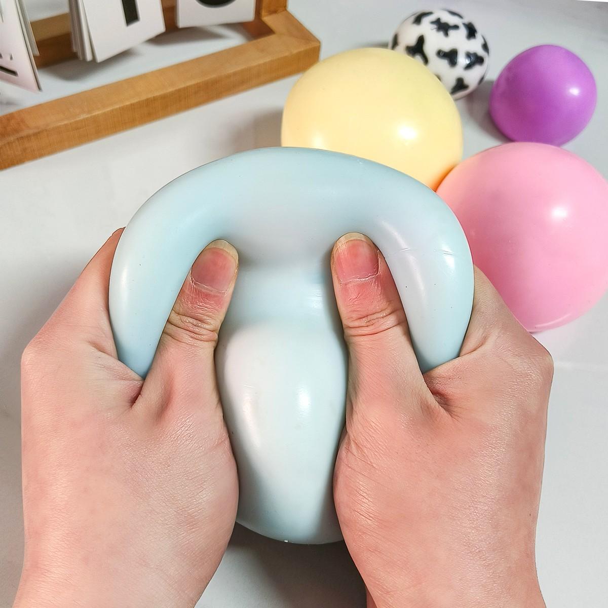 1/3/6 Counts Extra Large Stress Relief Ball, Squeeze Ball, Decompression Squeeze, Elastic Pressure Dough, Liquid Cheese Squeeze Toy, Quiet Anxiety Relief for Adults & Teens, Stress Relief Fidgeting