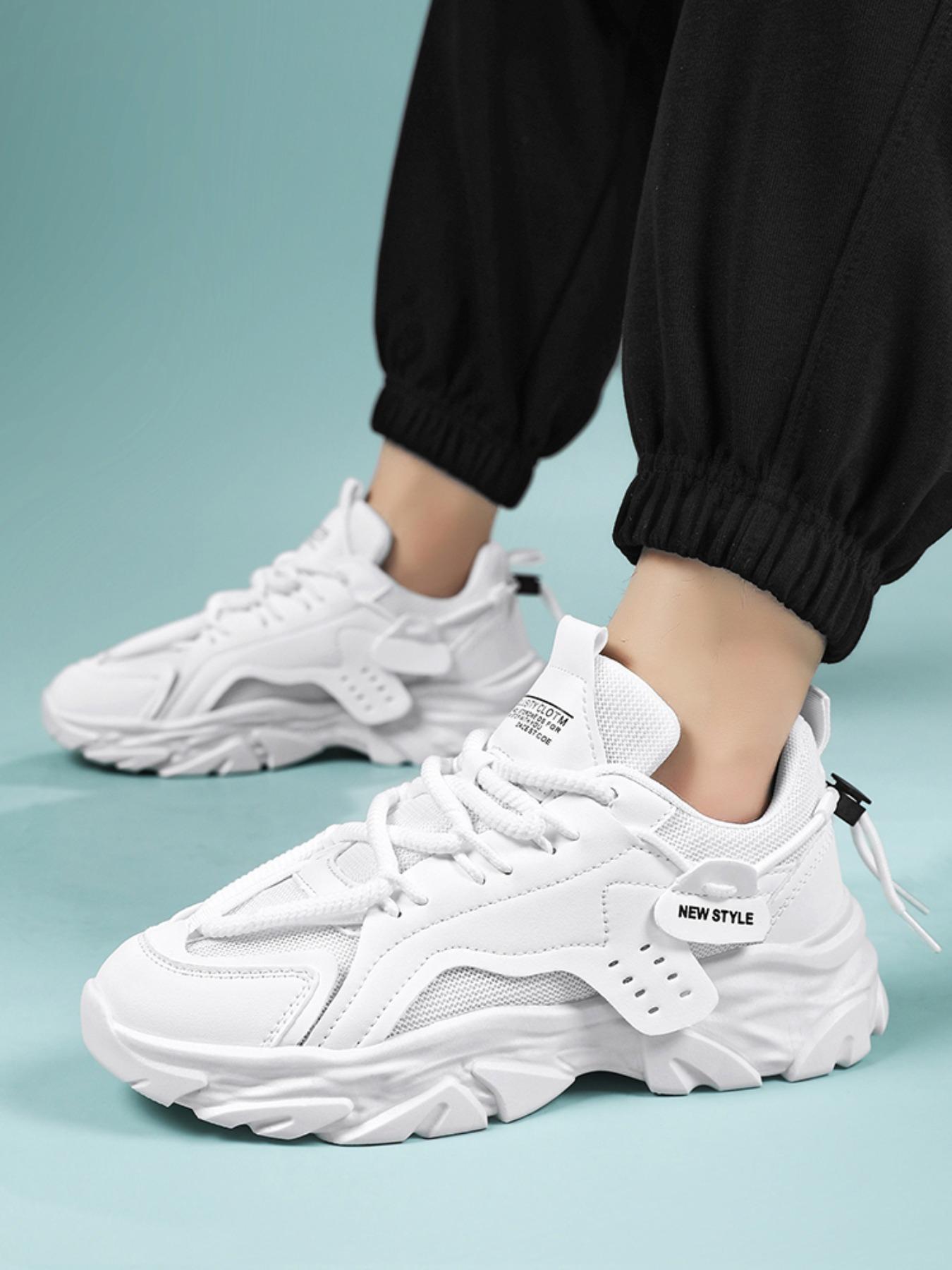 Men's Sporty Lace Up Walking Shoes, Casual Comfortable Breathable Running Shoes, Trendy All-match Sneakers for Daily Wear, Closed