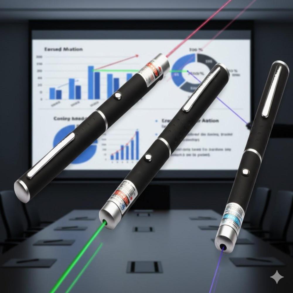 Portable 500m Long-Range Laser Pointer - Red, Green, Blue, Purple Multi-Color for Presentations, Teaching, and Pet Play. USB Rechargeable, Safe for Pets & Classrooms, Remote Control Presentation Tool Handheld Laser Pen.