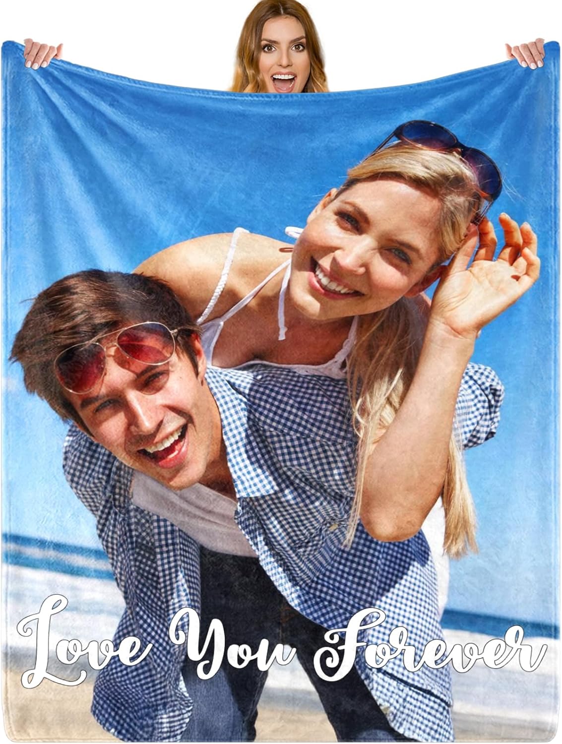 Personalized Custom Photo-Text Double-Sided Polyester Blanket - USA-Printed, Multi-Size, All-Season Comfortable Throw, Him-Targeted Gift for Home Lounge (Christmas, Valentine’s Day) Personalized Custom Photo-Text Double-Sided Polyester Blanket - USA-Printed, Multi-Size, All-Season Comfortable Throw, Him-Targeted Gift for Home Lounge (Christmas, Valentine’s Day)