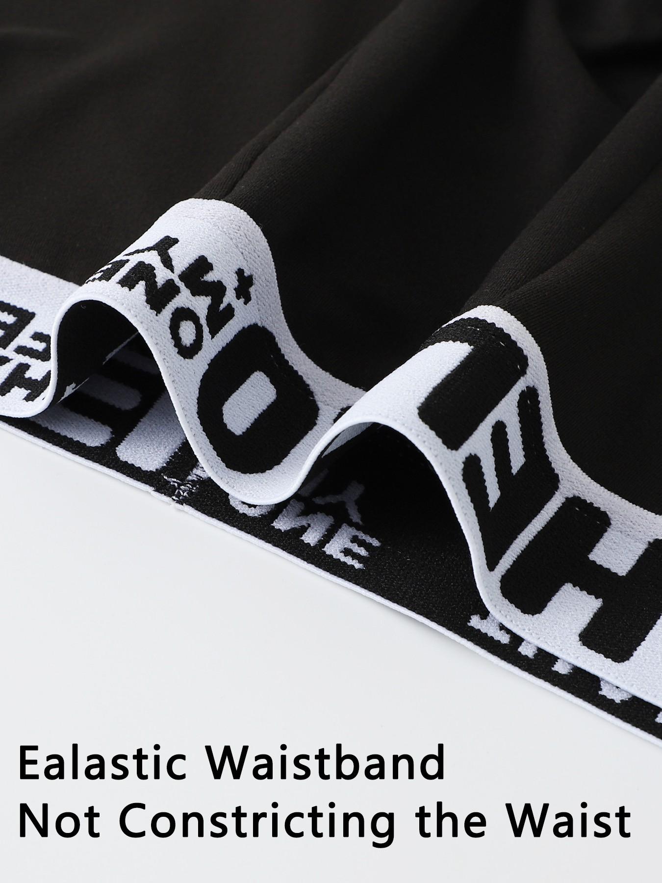 Black men's boxer briefs | HELLO printed waistband | soft and breathable underwear