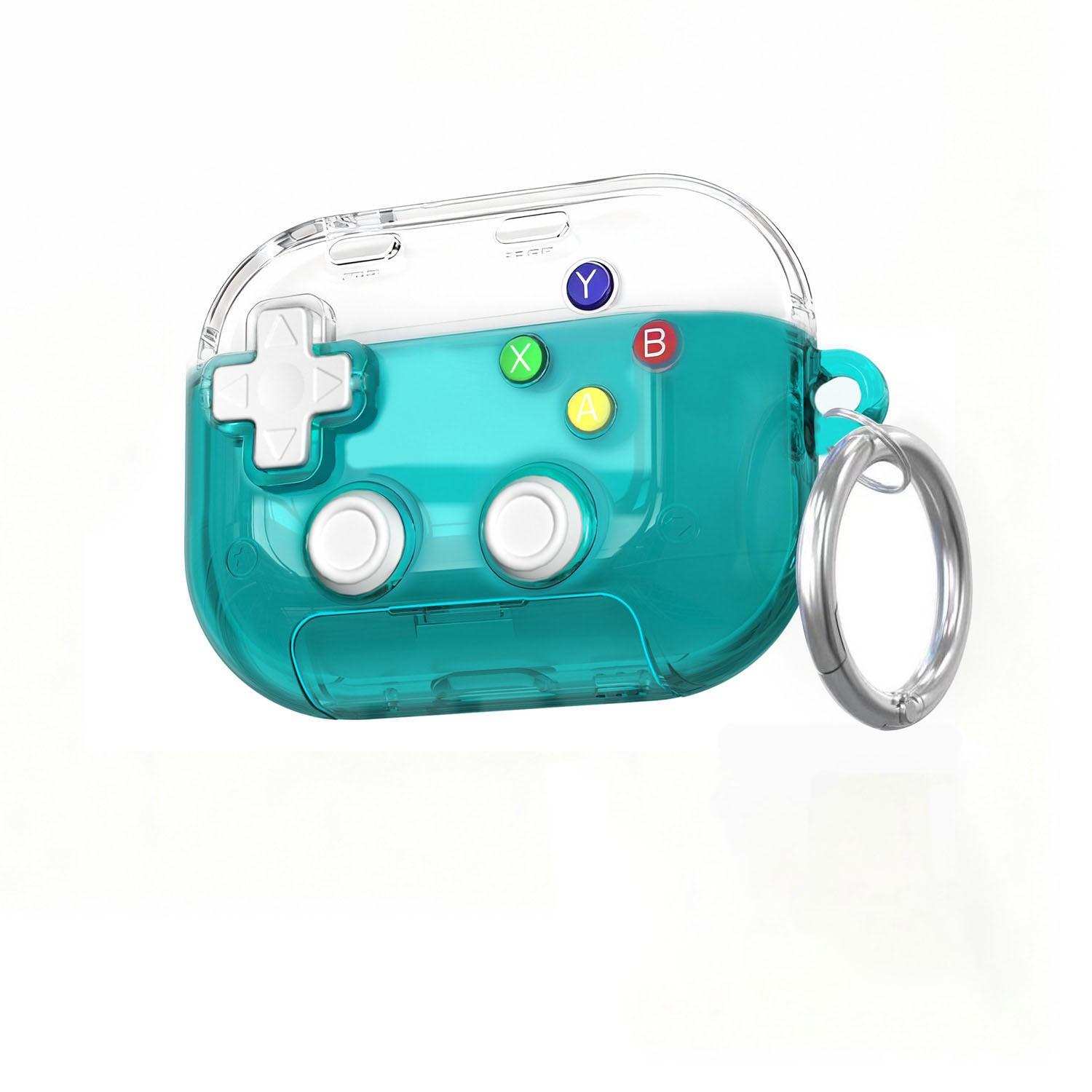 Transparent Anti-Drop Game Controller Shape Earphone Case, Shockproof Stand Protector for AirPods 3/4/pro, Trendy Personality Design