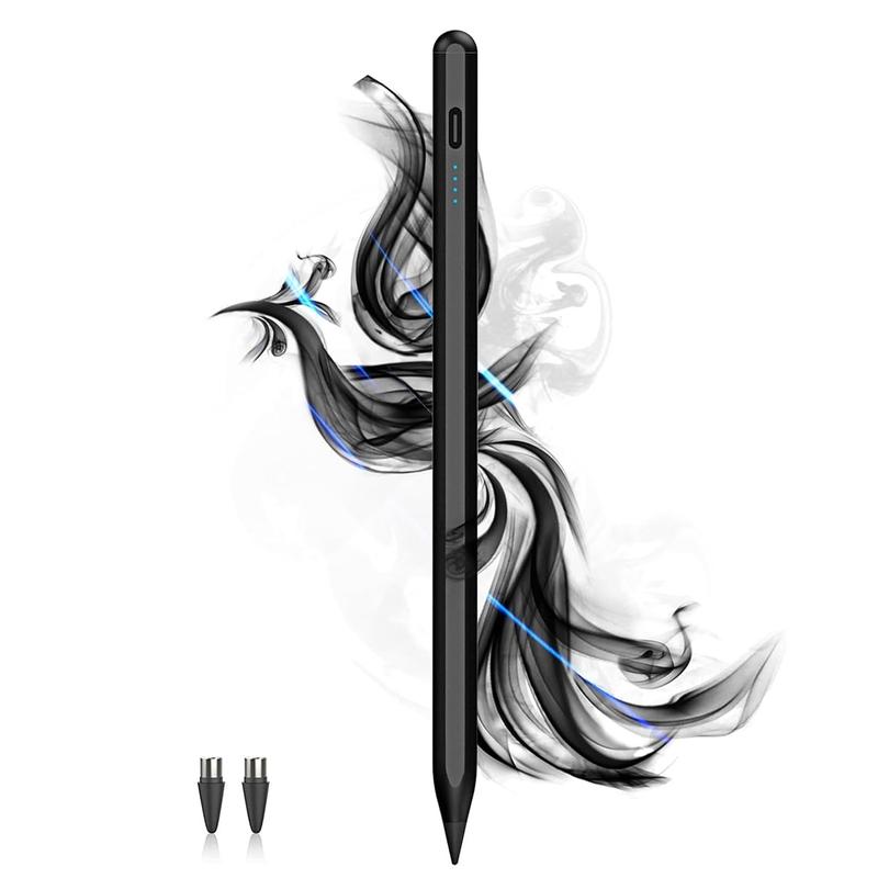 Stylus Pens for Touch Screens Power-Display Tablet Pen POM Tip Magnetic Digital Touch Pen Compatible with iPhone/iPad/iPad Pro/Lenovo/and Other iOS/Android Smartphone and Tablet Devices (Black) Touchscreen Pen USB Rechargeable Stylus