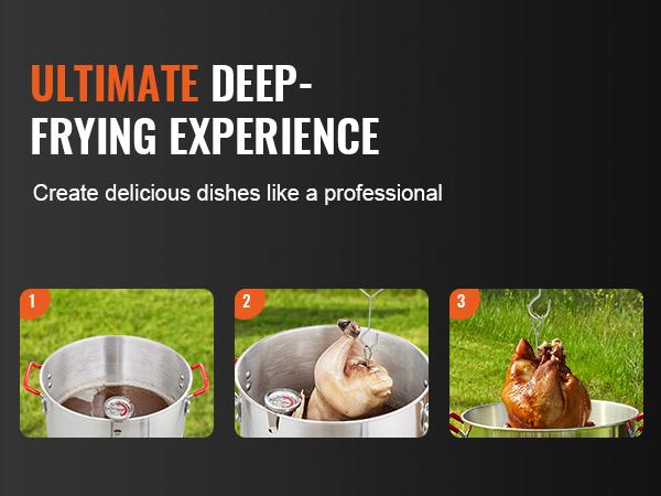 VEVOR Turkey Deep Fryer, 30-qt Turkey Fryer Boiler Steamer Cooker Set, Outdoor Aluminum Seafood Frying Pot, 54, 000 BTU Burner Propane Gas Boiler, Includes Basket, Perforated Poultry Rack, Thermometer