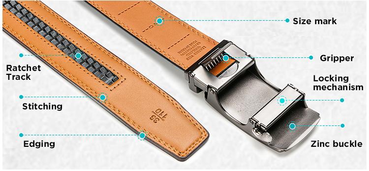 [Can be cut short]Mens Belt Leather Ratchet casual automatic buckle belt Modern Men's Buckle Belt For Men Designer Belt Dress and with Adjustable Buckle for Men's Wear Gift Textured/TikTokShopBacktoSchool/business belt/premium belt for men/Outdoorfun