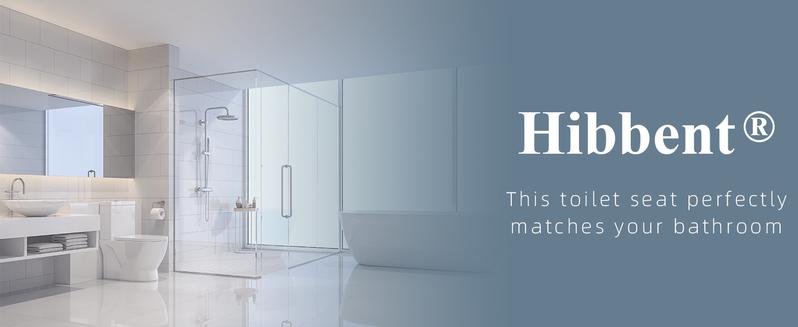 Hibbent Premium Elongated Toilet Seat with Cover(Oval) Quiet Close, One-Click to Quick Release, Easy Installation Never Loosen Hinge, Slow Close Toilet Seat and Cover, Easy Cleaning-White Color