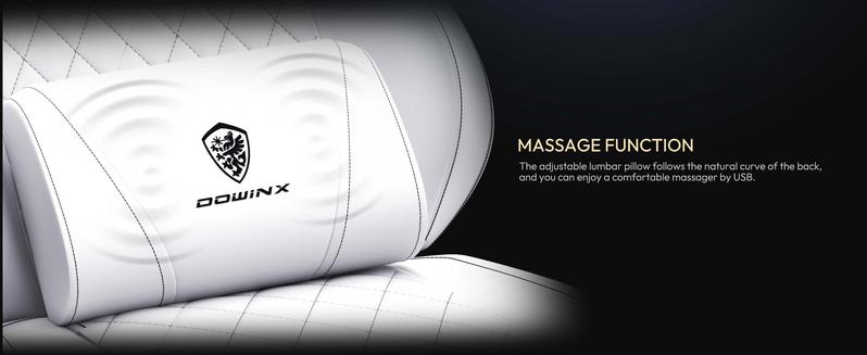 Dowinx Gaming Chair, pocket spring pad, ergonomic computer chair, waist massage and foot pedals for adults, high back gaming chair leather office gaming 300 lb