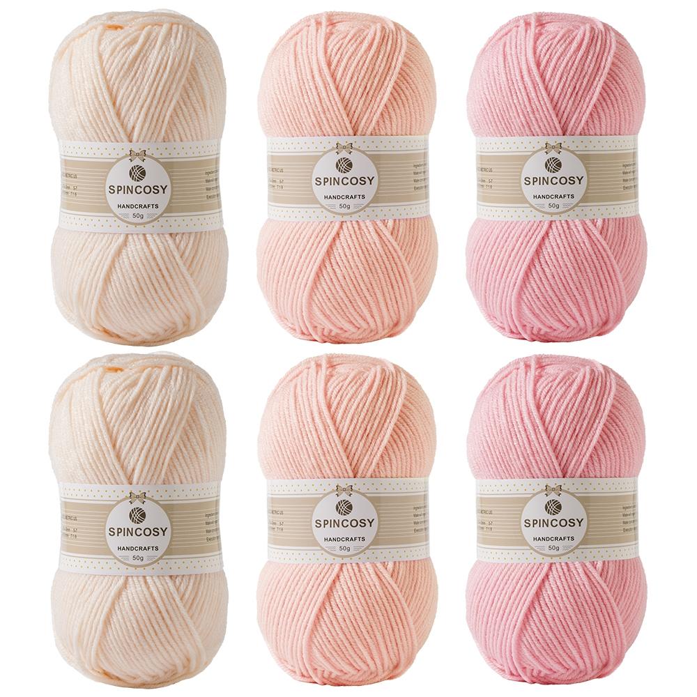 6-Pack Multicolor Acrylic Yarn, 50g Per Ball, Soft and Skin-Friendly, Ideal for Knitting Summer Clothes and Hats, DIY Gifts, Outdoor Activities