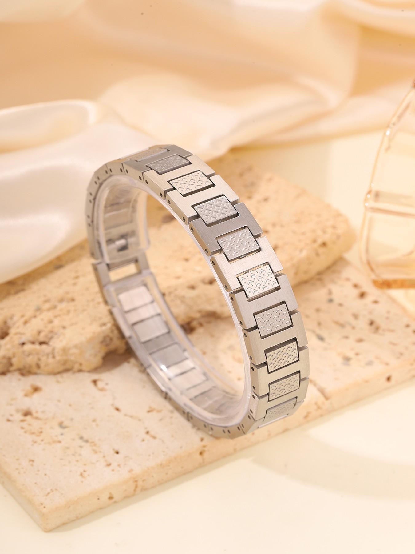 Fashion Retro Stainless Steel Crocodile & Fish Band Bracelet, Ideal for Men, Daily Wear, Parties, Gifts for Boyfriend, Friend, Father