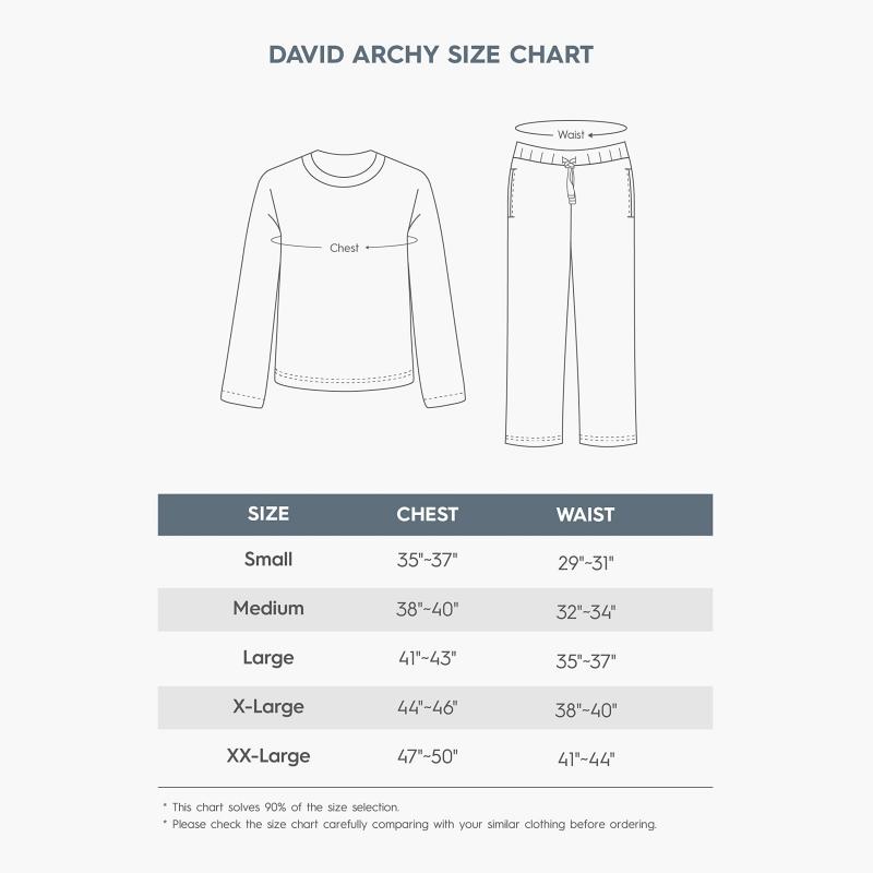 DAVID ARCHY Mens Pajamas Set - Soft Pajama Set for Men 2 Piece Long Sleeve Pajamas for Men Cotton Mens Pjs Sets with Pockets Pants Top FathersDayGift Loungewear Crewneck DAVID ARCHY Mens Pajamas Set - Soft Pajama Set for Men 2 Piece Long Sleeve Pajamas for Men Cotton Mens Pjs Sets with Pockets Pants Top FathersDayGift Loungewear Crewneck