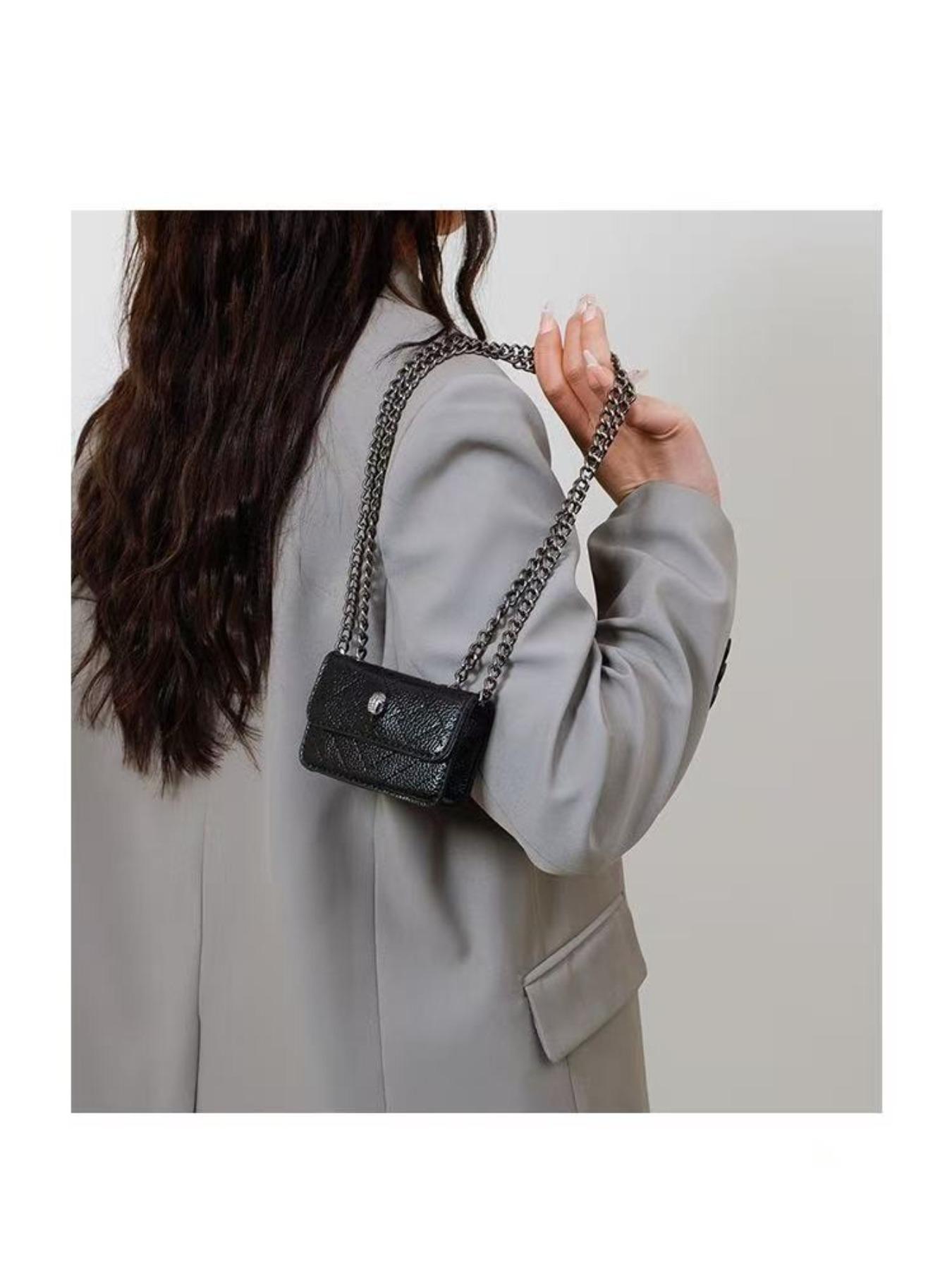 Women's versatile diamond-pattern embroidered chain mini square bag, new high-quality trendy mini crossbody bag