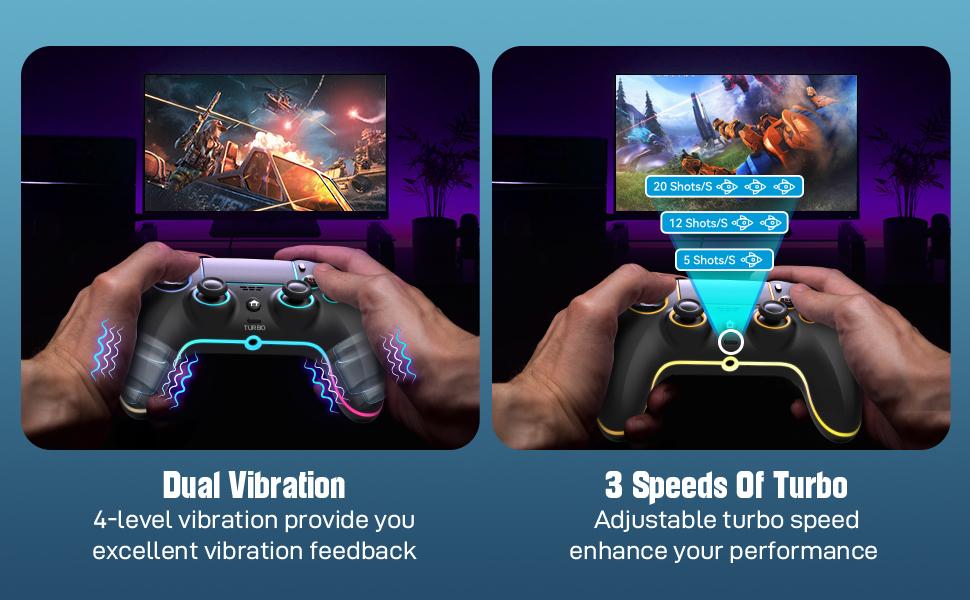 JORREP Anti-Drift PS5 Pro Wireless Controller with 7 RGB Colors Lighting Dual Vibration Turbo 6 Axis Gyro Sensor Programmable Headset Jack for PS5 Pro PC MAC iOS Android10 Steam Deck Remote Joystick Colorful