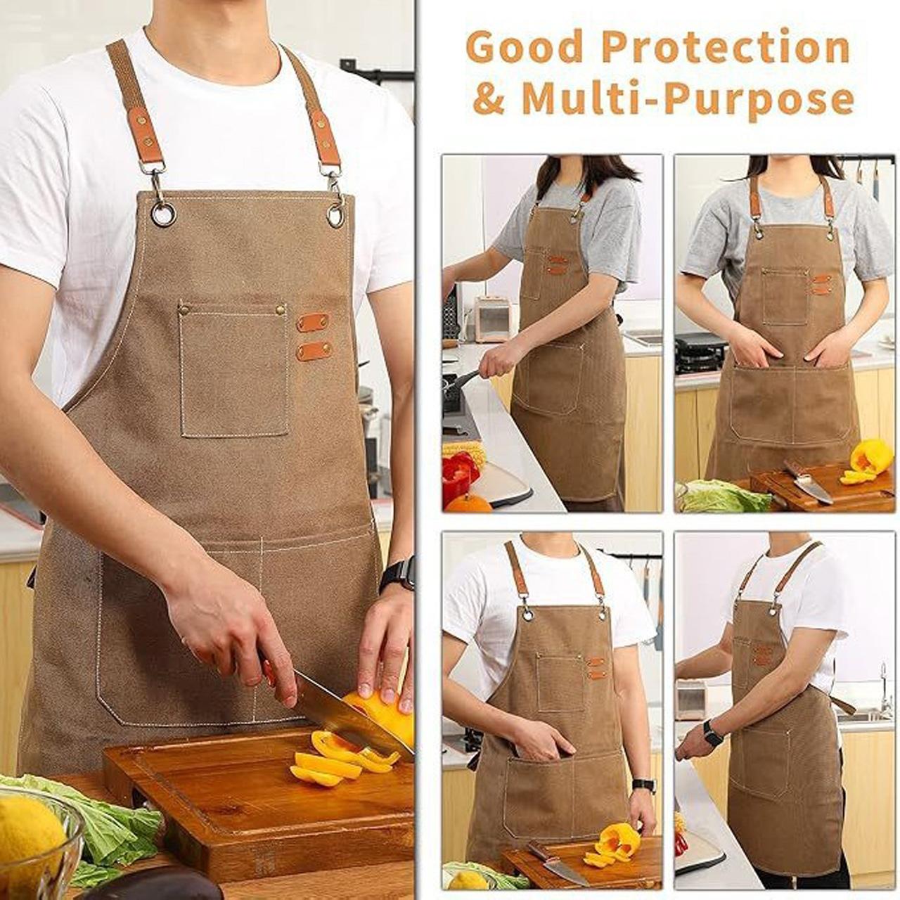 Adjustable Carpenter Apron with Multiple Pockets, Polyester Blend, Ideal for Woodworking, Gardening, Cooking, DIY Projects