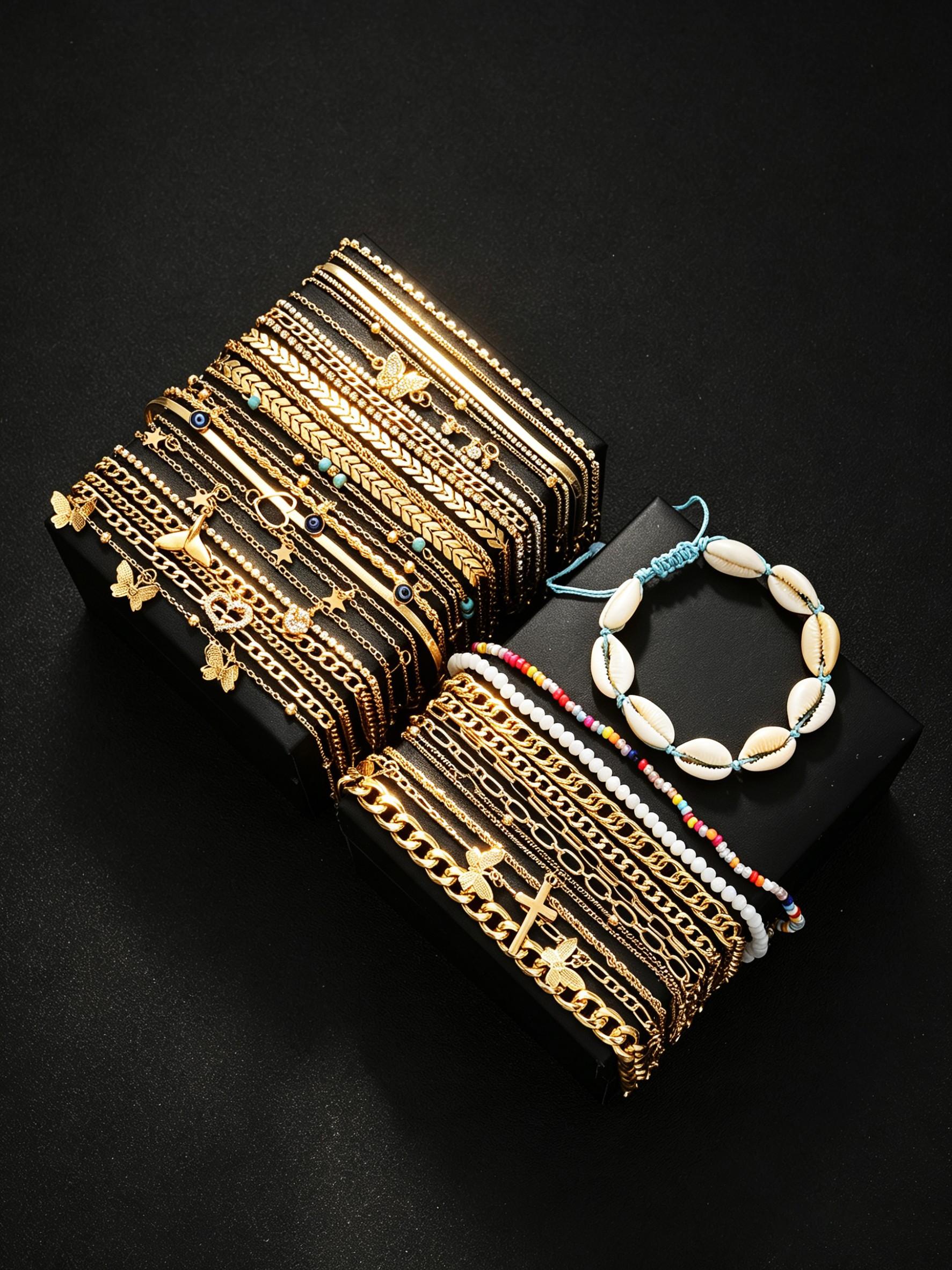 36 Pcs Women's Ankle Bracelet Set, Boho Style, Boho Anklet, Casual Fashion, Perfect for Daily Wear, Party, Gift, Travel, Mom, Girlfriend, Friend