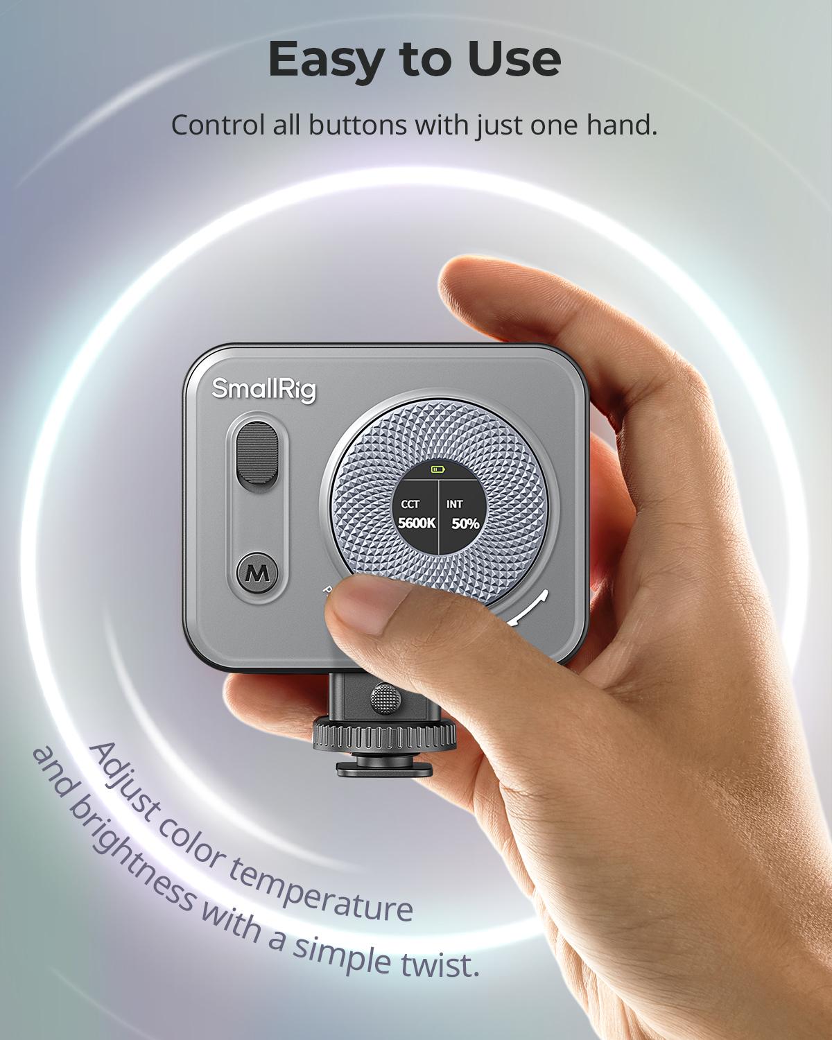 SmallRig Vibe P96 Pro Led Video Light, Portable Camera Light for Photography, Cold Shoe Light, CRI95+, 2500-6500K, 5 Effects, Fill Light Accessories for Content Creator, Streaming Black and pink 4660/4786 Smartphone Lighting