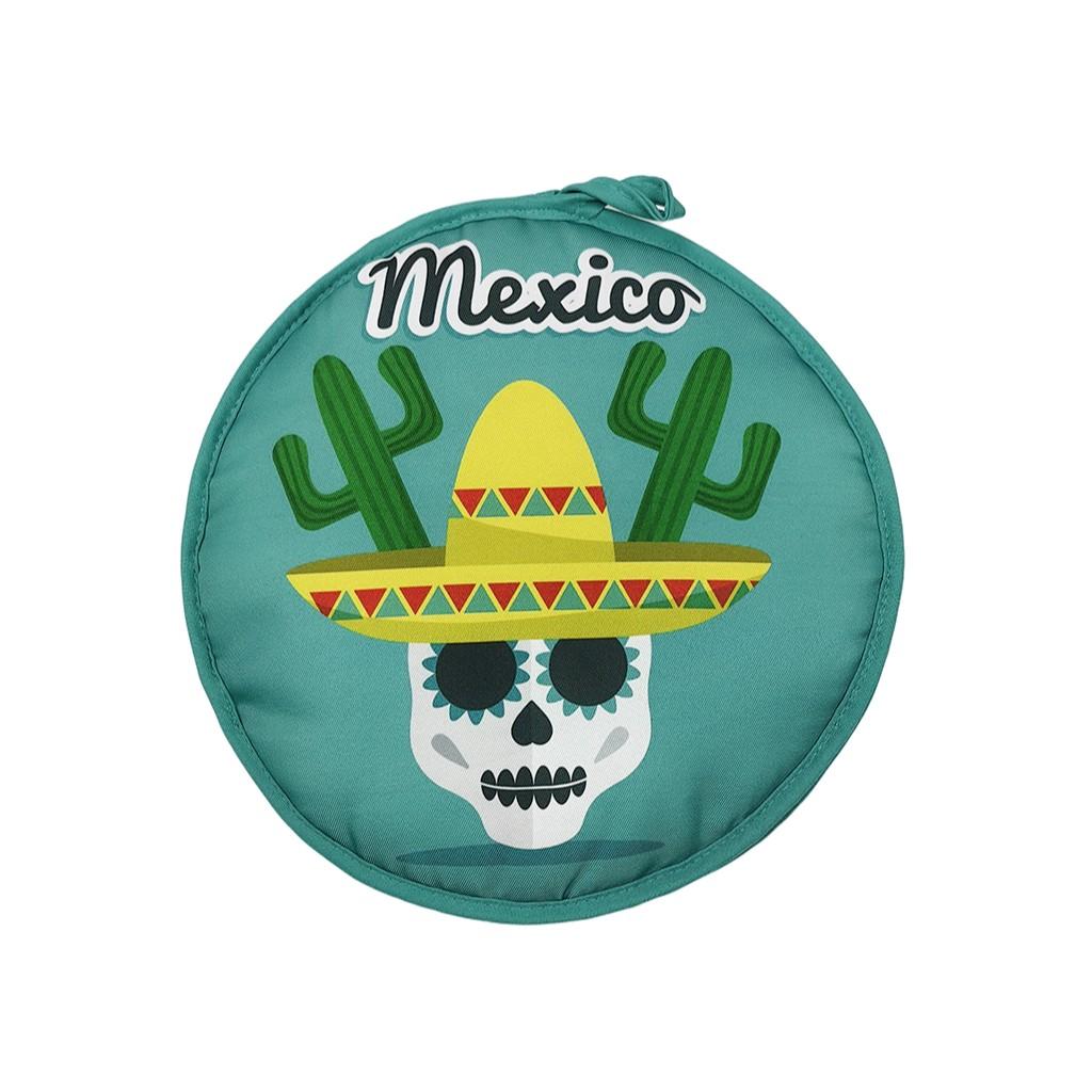 1pcs Mexican Thickened Corn Tortilla Insulated Bag, Pure Cotton Round Bread Carrier, Home Use Takeout Bag, Cross-Border Food Storage